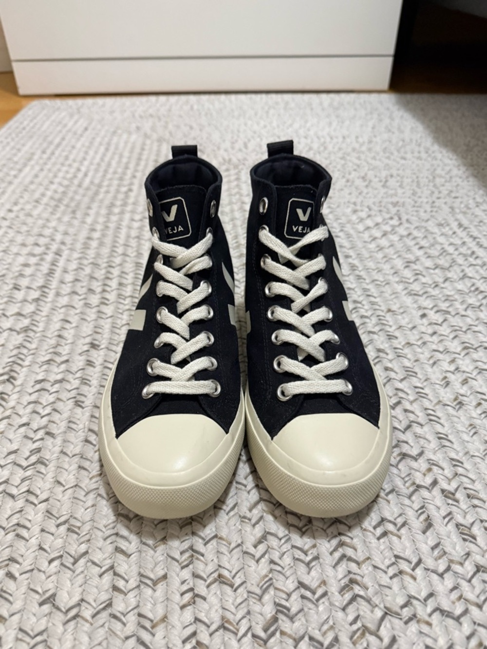 VEJA Wata II High Top Canvas Sneakers in Black/Pierre - Picture 8 of 13